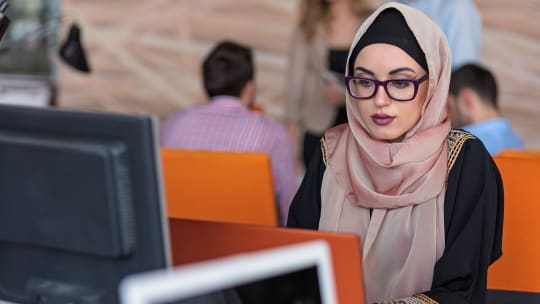 Woman on computer
