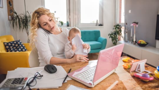 multitasking mother