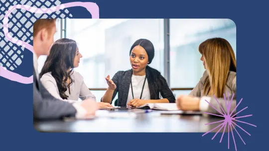 a woman leading a meeting