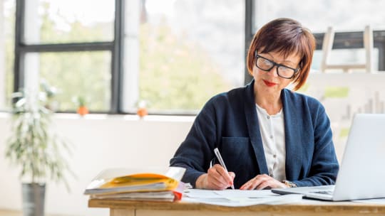 senior woman working