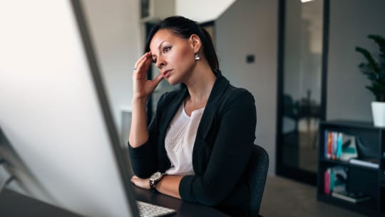 bored woman at work