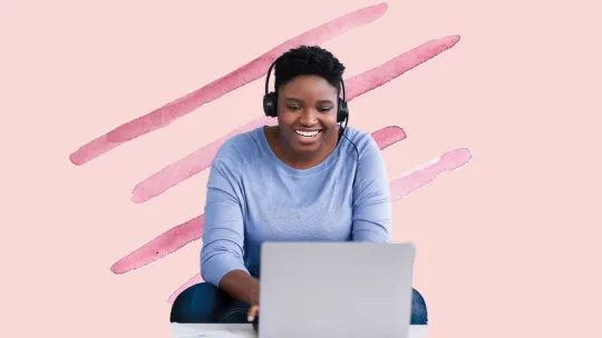 woman in virtual interview