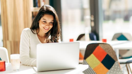 woman on computer