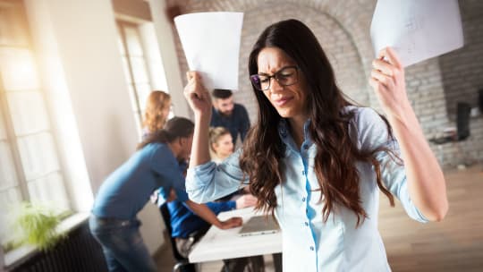 Indifferent woman on interview