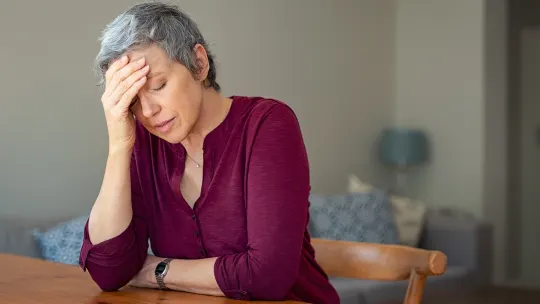 woman looking upset