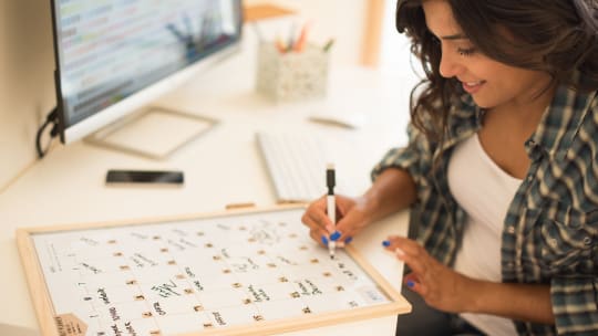Woman with calendar
