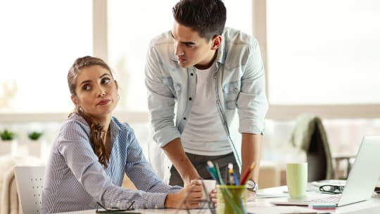 woman annoyed with boss