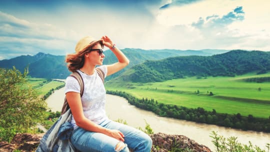 Woman traveling