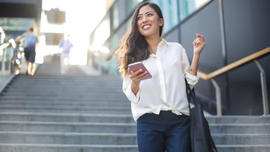 Woman preparing for interview