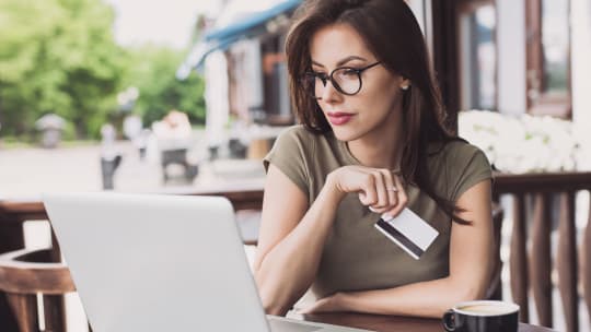 Woman with credit card
