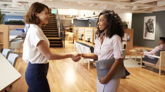 Women shaking hands
