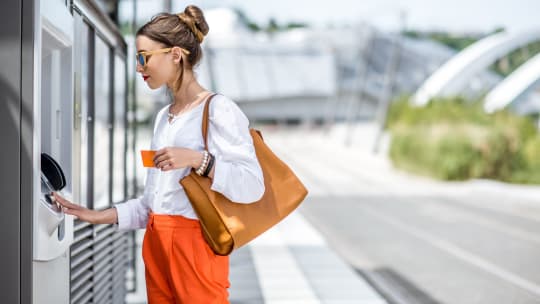 Woman at ATM