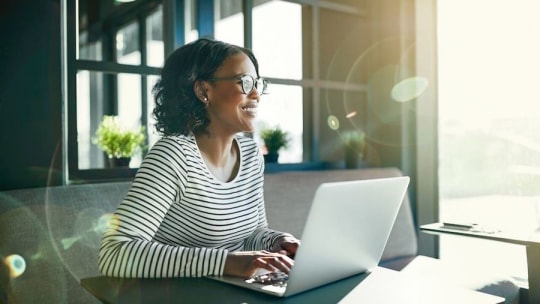 professional on laptop