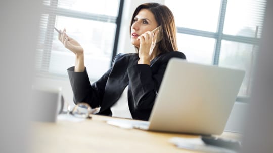 Frustrated woman at work