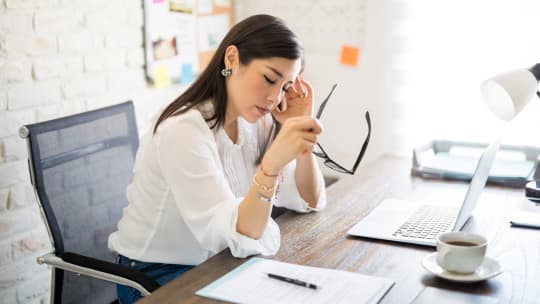 Woman sick at work