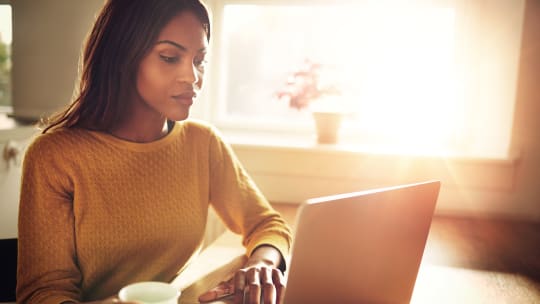 woman on computer