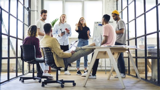 A group of people in a workspace chat