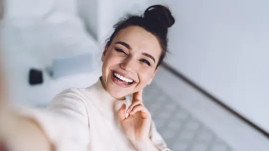 Woman taking selfie