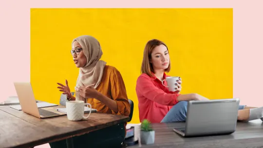 disengaged employee and manager on a meeting