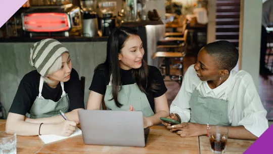 Three women small business owners