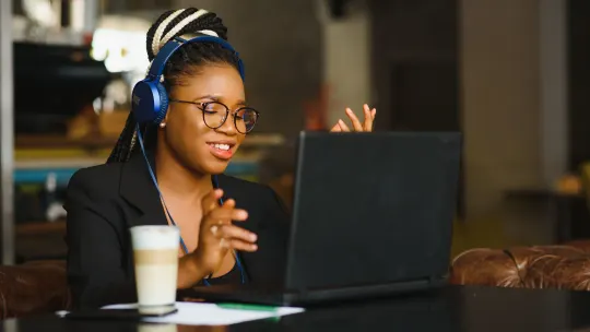 woman on video call
