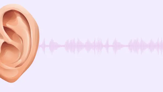 ear with sound waves
