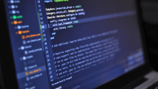 computer code on a screen