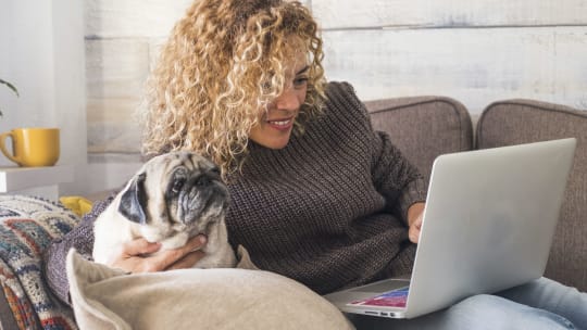 Woman working from home