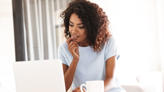 woman updating her resume