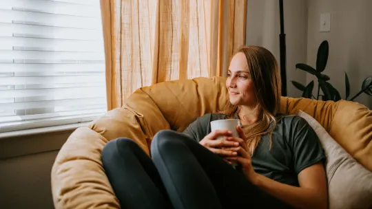 Woman drinking coffee