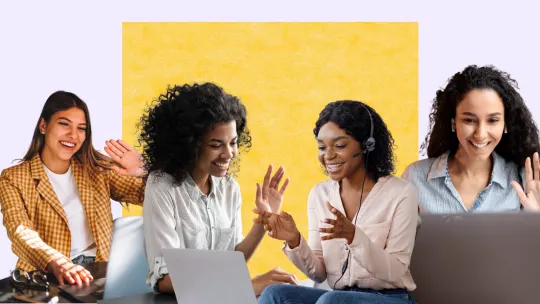 women on virtual meeting