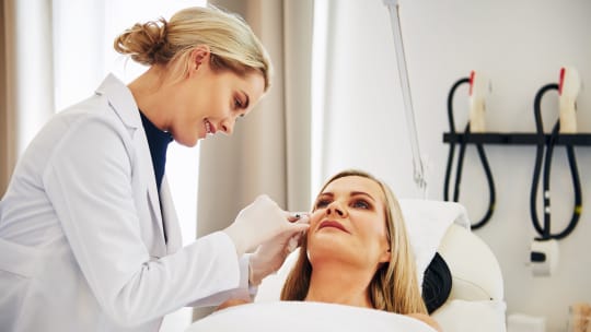 Woman getting botox