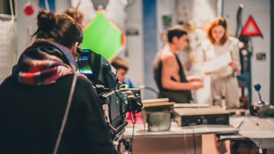 tv producer woman on set