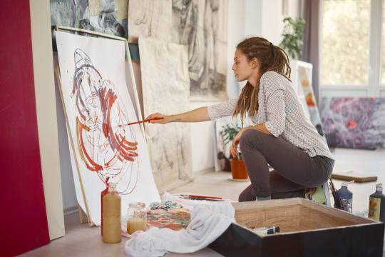 Artist painting