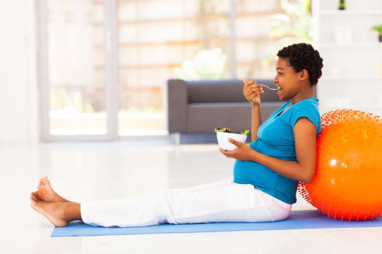 pregnant woman eating