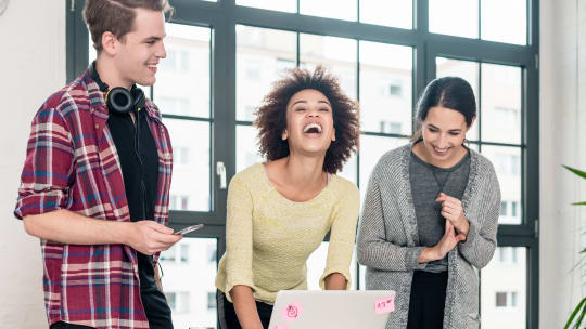 Coworkers Laughing at Work