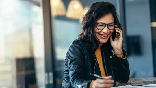 Woman giving feedback at work