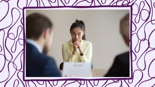 woman in an interview