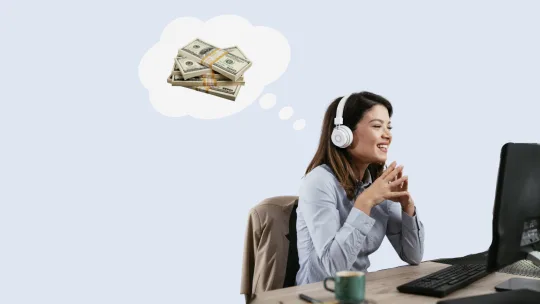 woman on work video call