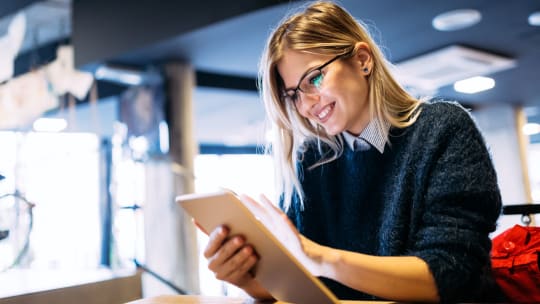 Woman working from home