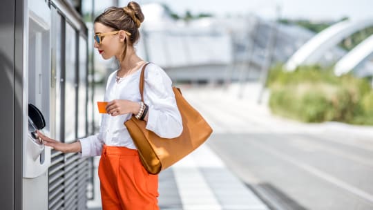 Woman at ATM