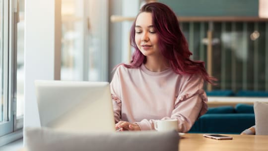 Woman smiling at work