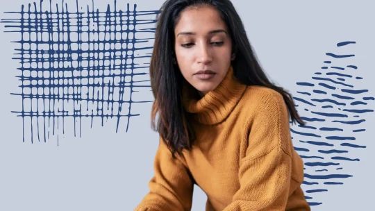 Woman upset and pondering decision