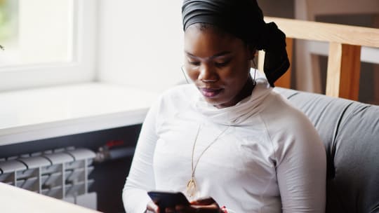 Woman looking at phone