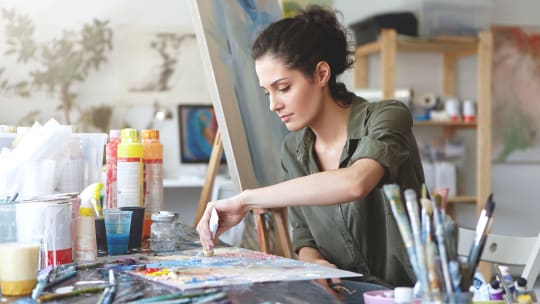 Woman painting