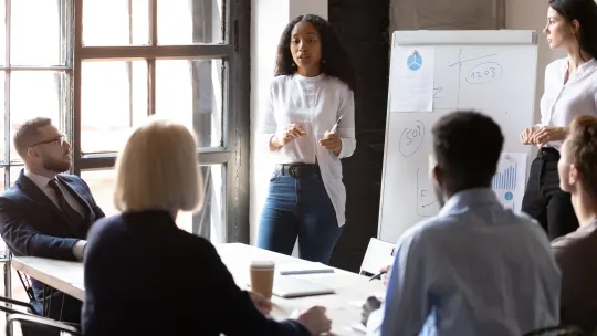 HR manager informing employees about drug-free workplace policy