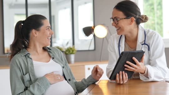 Woman at doctor's office