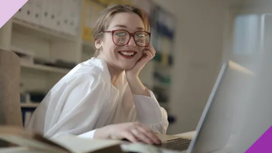 A professional sending a happy work anniversary message