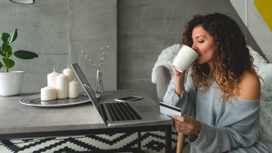 Woman with credit card