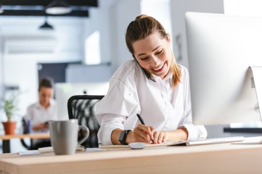 Woman Working on Computer